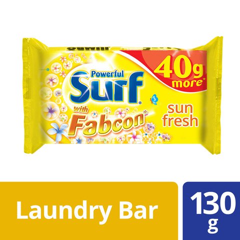 Surf Yellow Detergent Bar Sun Fresh Pre Cut Bar 130 g