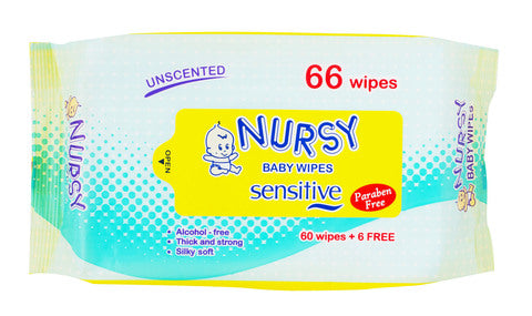 Nursy Baby Wipes Unscented 66 sheets /pack