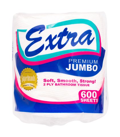Extra Premium Jumbo Bathroom Tissue 2 Ply 600 Sheets 1 pack