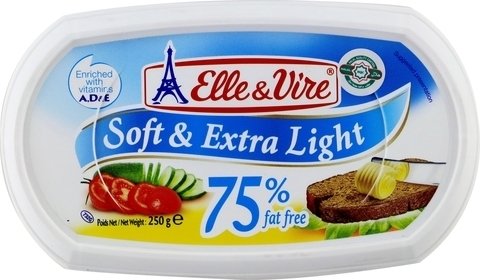 Elle &amp; Vire Soft &amp; Extra Light 75% Fat Free Butter 250 g