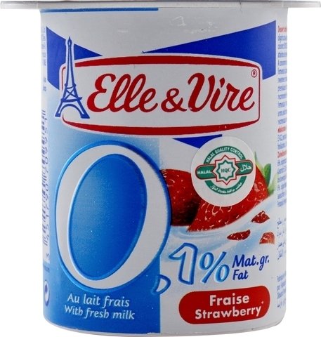 Elle &amp; Vire Strawberry Yogurt 0% Fat 125 g