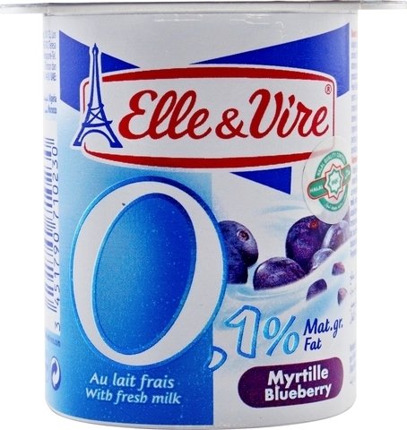 Elle &amp; Vire Blueberry Yogurt 0% Fat 125 g