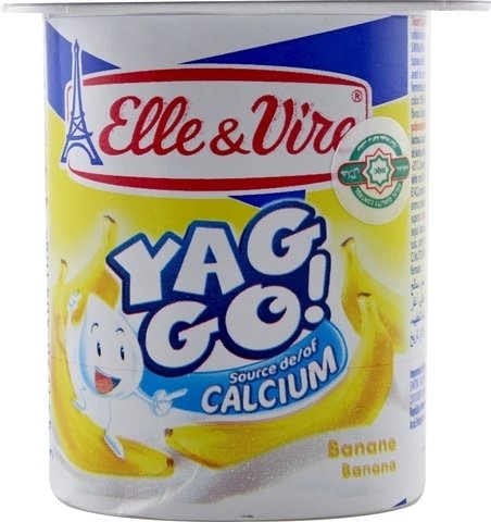 Elle &amp; Vire Banana Yogurt Yaggo 125 g