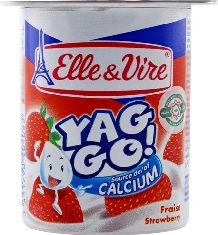 Elle &amp; Vire Strawberry Yaggo Yogurt 125 g