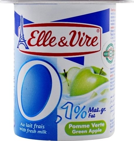 Elle &amp; Vire Green Apple Yogurt 1% 125 g