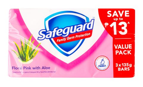 Safeguard Floral Pink With Aloe 3 pcs /pack