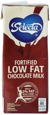 Selecta Fortified Low Fat Chocolate Milk 245 ml
