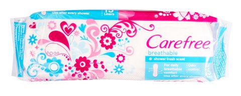 Carefree Breathable Flats Pantyliners 15 liners