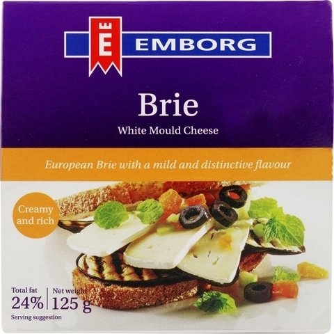 Emborg Danish Brie White Mould Cheese 125 g