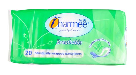 Charmee Breathable Greentea Pantyliners 20 liners /pack