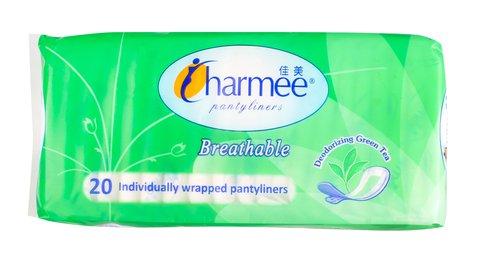 Charmee Breathable Greentea Pantyliners 20 liners /pack