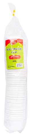Supersavers Ice Cream Cup White With Lid (3.5 oz) 50 pcs /pack