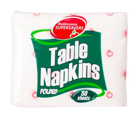 Supersavers Table Napkins Folded 50 sheets /pack