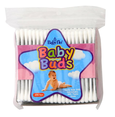 Babyflo Baby Buds white 200 tips /pack