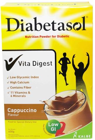 Diabetasol Nutrition Milk Powder for Diabetic Cappuccino 600 g