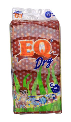 EQ Dry Baby Diapers Jumbo Pack Extra Extra Large 36 pcs /pack