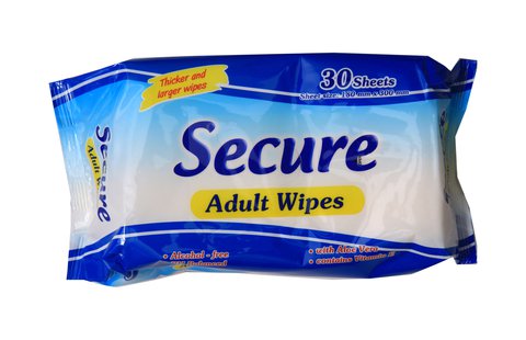Secure Adult Wipes 30 sheets (1 pack)