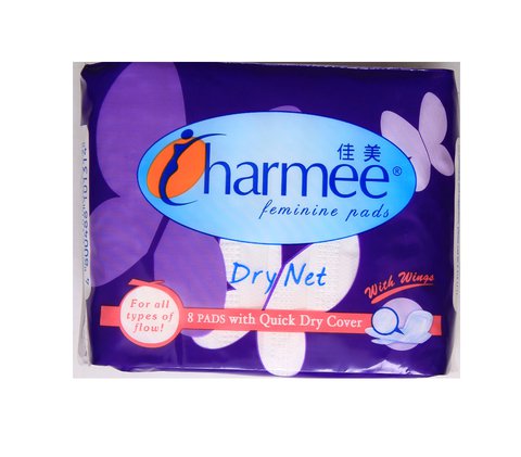 Charmee All Flow Dry Net With Wings Sanitary Napkins 8 pcs / pack