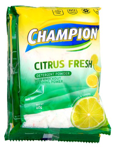 Champion Laundry Detergent Powder Citrus Fresh 6 pcs /pack (40 g /sachet)