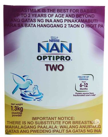 NAN Optipro Two Follow-Up Formula Powdered Milk Drink (From 6-12 Months) 1.3 kg