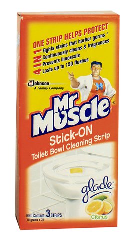 Mr. Muscle Stick On Toilet Bathroom Cleaner Citrus 1 pack (10 g x 3 pcs)