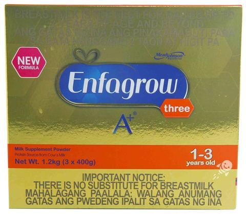 Enfagrow A+ Three Powdered Milk Drink New Formula (1-3 Years Old) 1.2 kg