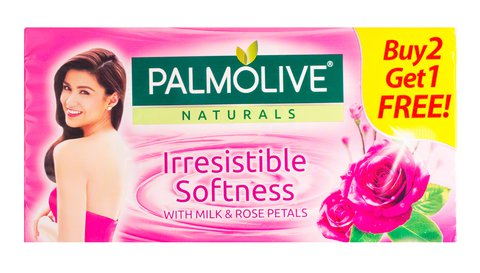 Palmolive Bar Soap Irresistible Softness With Milk &amp; Rose Petals Buy 2 Get 1 Free 80 g (3 pcs)