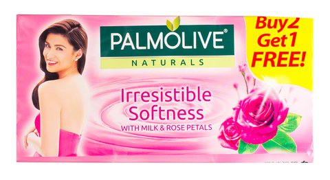 Palmolive Bar Soap Irresistible Softness With Milk &amp; Rose Petals Buy 2 Get 1 Free 1 pack (3 pcs x 115 g)