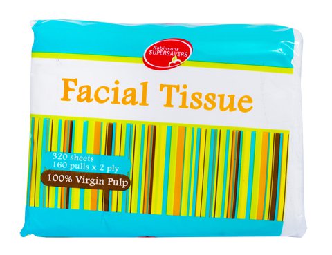 Supersavers Facial Tissue 160 Pulls 320 sheets (3 packs)