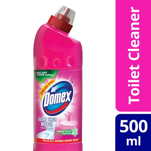 Domex Toilet Cleaner Liquid Bleach Pink Germ Kill 500 ml