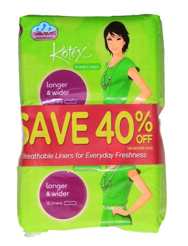 Kotex Fresh Liners (Breathable) Sanitary Napkins 16 pcs /pack