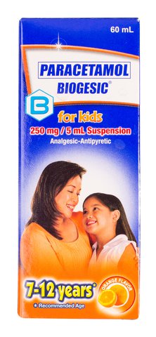 Paracetamol Biogesic For Kids 7-12 Years Old 60 ml