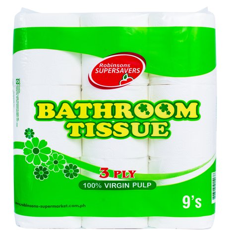 Supersavers Bathroom Tissue 3 Ply 500 Sheets 9 pcs /pack