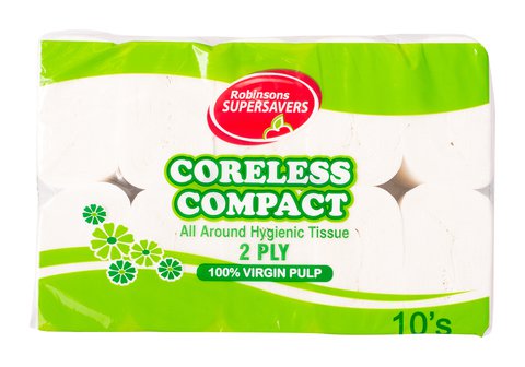 Supersavers Coreless Compact All Around Hygienic Tissue 2 Ply 10 rolls /pack