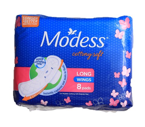 Modess Maxi Long Cottony Soft With Wings Sanitary Napkins 8 pcs / pack