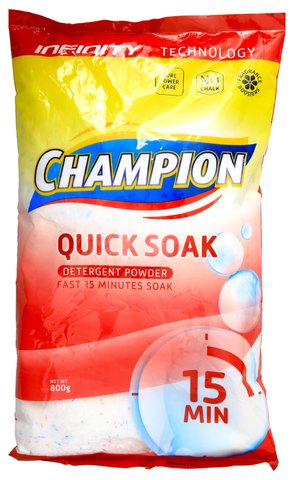 Champion Laundry Detergent Powder Quick Soak 800 g