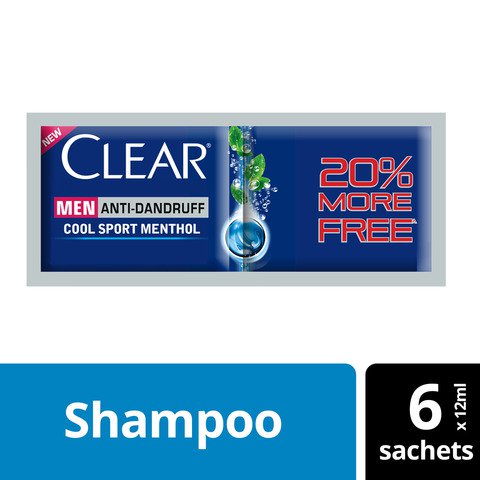 Clear Men Shampoo Cool Sport Menthol 1 pack (12 ml x 6 pcs)