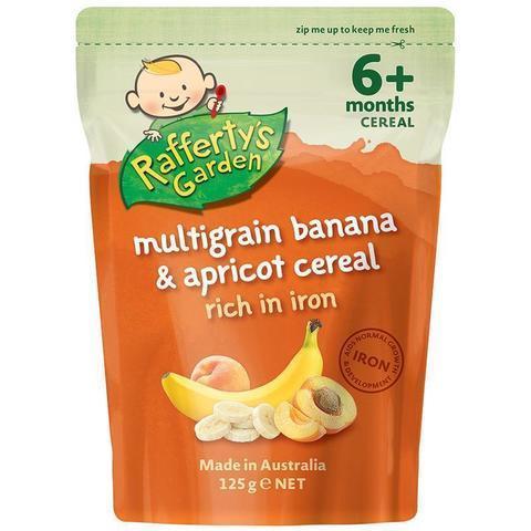 Rafferty's Garden Multigrain Banana &amp; Apricot Cereal Baby Food (6+ Months) 125 g