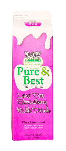 Hacienda Macalauan Pure &amp; Best Low Fat Strawberry Milk 1 l