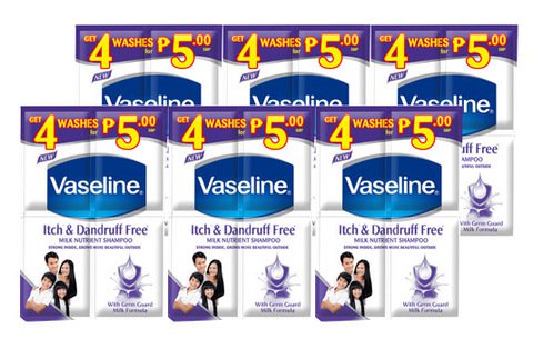 Vaseline Shampoo Itch &amp; Dandruff Free 6 sachets x 16 ml