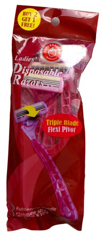 Supersavers Ladies Disposable Razor 3 3 pcs /pack