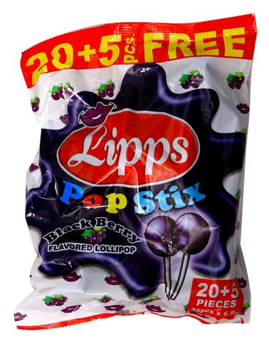 Lipps Pop Stix Blackberry Lollipop 25 pcs /pack