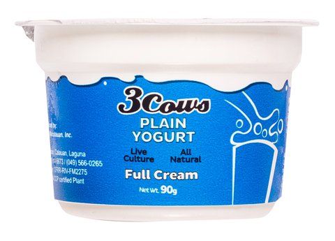 Hacienda Macalauan 3 Cows Plain Yogurt Full Cream 90 g