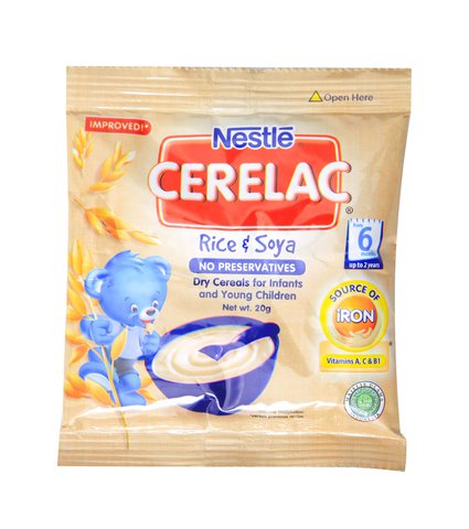 Cerelac Rice &amp; Soya Dry Cereals For Infants (From 6 Months Up To 2 Years) 20 g