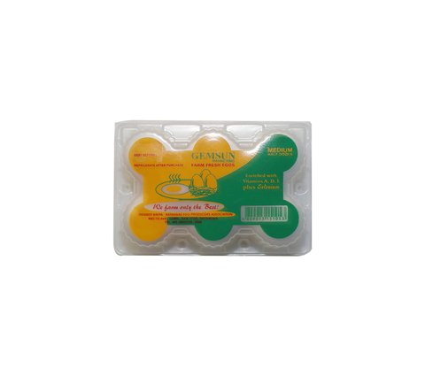 Gemsun Farm Fresh Eggs Medium 6 pcs /tray