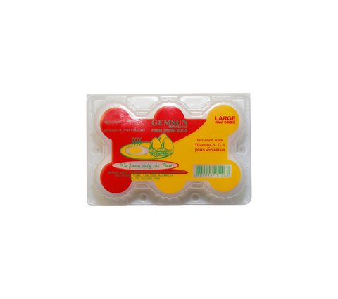 Gemsun Farm Fresh Eggs Large 6 pcs /tray