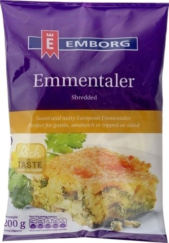 Emborg Emmentaler Shredded Cheese 200 g