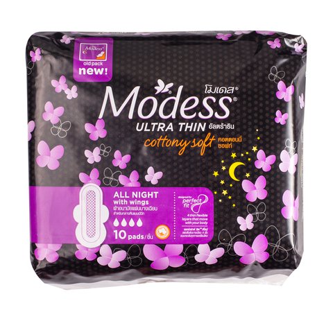 Modess Pantyliners Ultra Thin - All Nights With Wings 10 pcs /pack