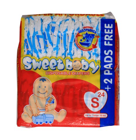 Sweet Baby Disposable Diapers Small 24 pcs /pack