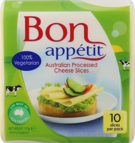 Bon Appetit Processed Cheese Slices 10 pcs /pack (170 g)